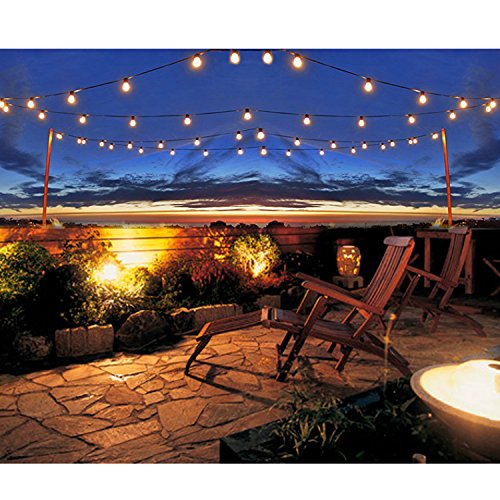 Sokani 24 Ft Long Outdoor String Lights For Party Christmas Halloween Backyard Yard Cafe Deck Patio Porch Garden Tree Decor W/12 Sockets 14 Hanging Bulbs 2 Spare,Linkable Weatherproof Commercial Grade #TOP4