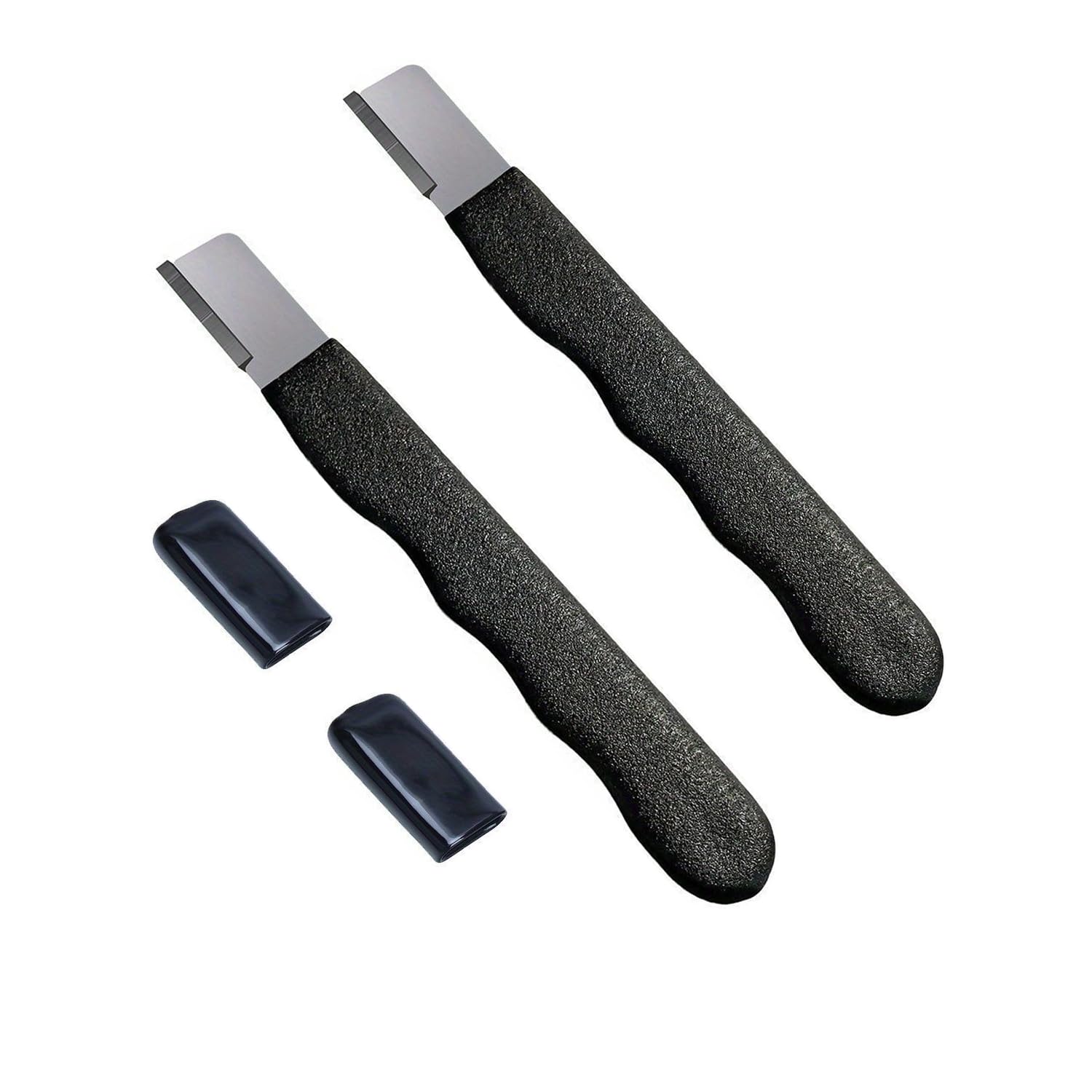 2Pcs Metal Knife Pruning Sharpening Stone Handheld Garden Shear Scissors Sharpener with Lid Pocket Speedy Sharp Knife (Black)