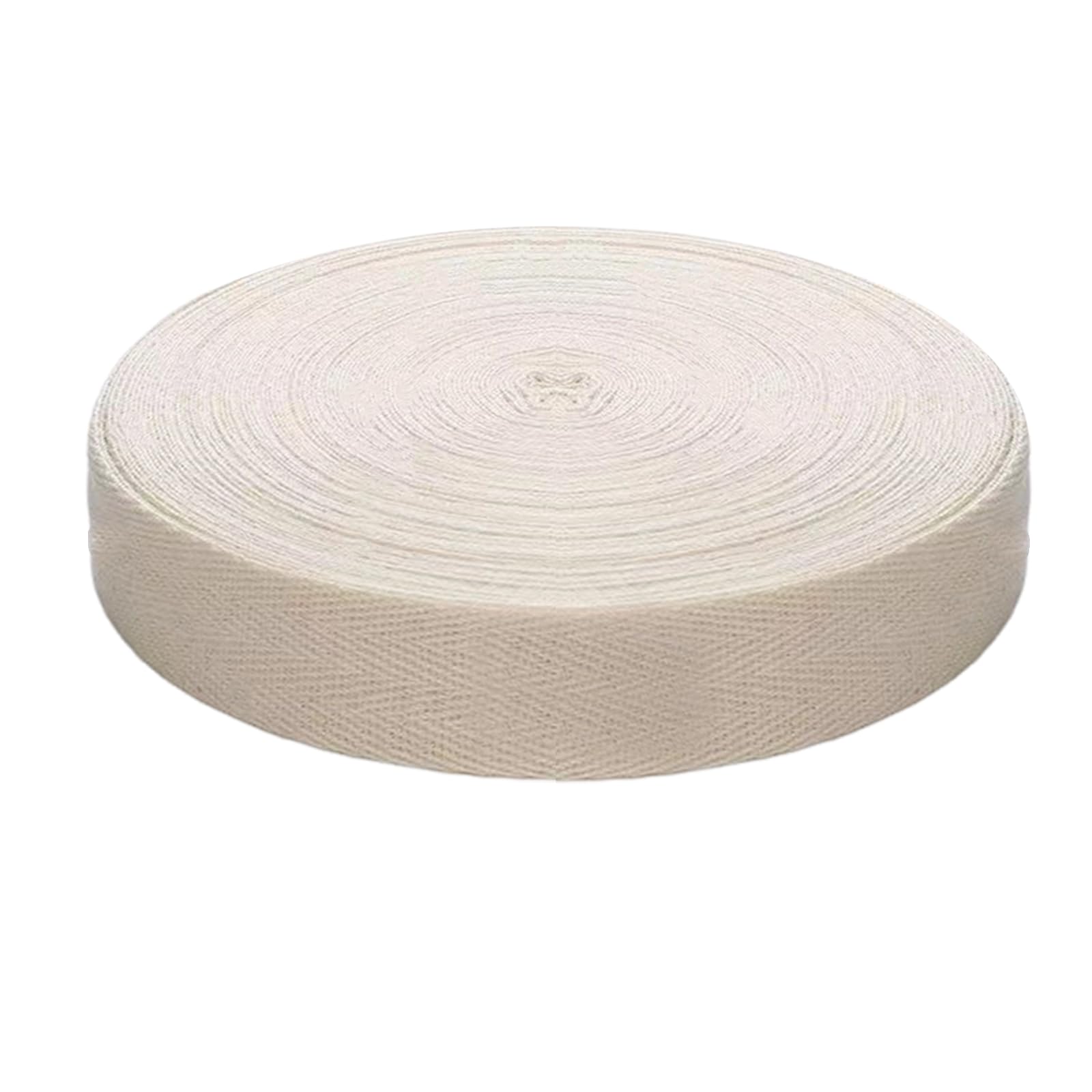 HDFHDF 1 Roll Cotton Twill Tape Bias Binding Tapes for Sewing 20mm(3/4") 45m(49 Yards) Straps, Edging, Bandwidth, Fabric, Rolled Edges, Marching Belts, Gift Wrap, Clothing Accessories（Off-White）