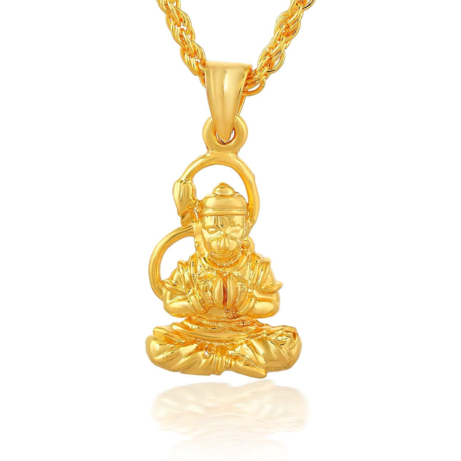Gold Plated Lord Hanuman Bajrang Bali/Rambhakat Hanumanji Hindu God Religious Spiritual Locket Pendant Temple Fashion Necklace Pendant Religious Jewllery for Men/Women-image-31