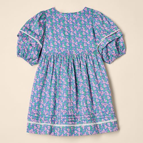 Amazon Essentials Girls and Toddlers' 100% Cotton Puff-Sleeve Fit & Flare Dress2