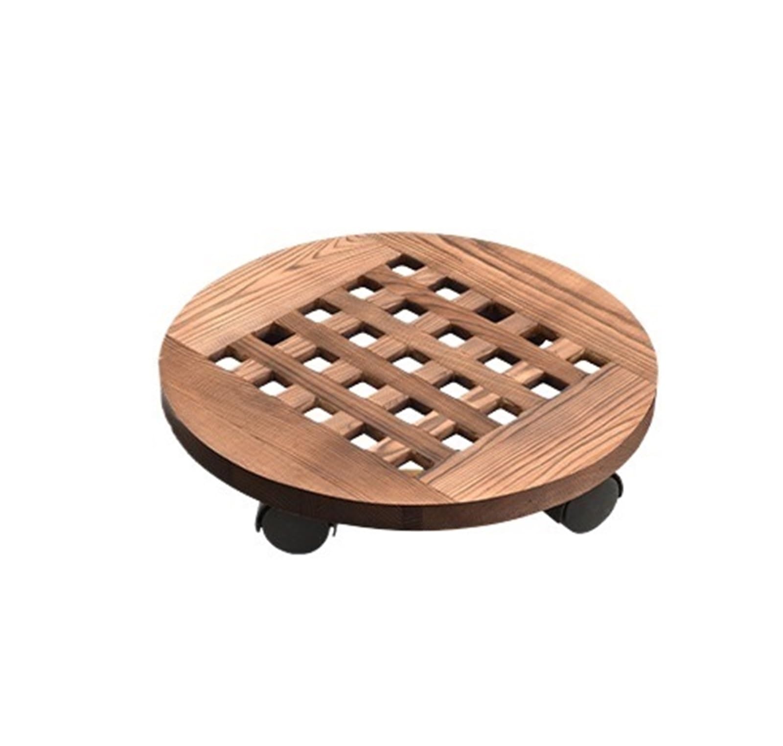 AZHKJKZH Plant Caddy Round Plant Cart With Removable And Lockable Wheels For Indoor And Outdoor Use With Wheels(Bruin,25cm)