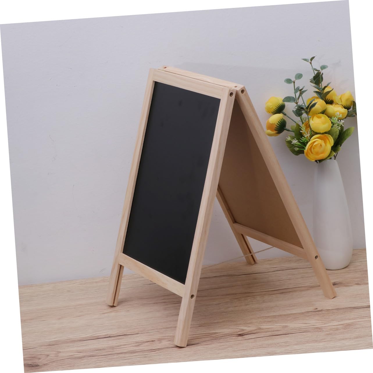 Mini Tableau Chevalet Bois Double Face pour Bar Ardoise Garçon Fille Multifonction pour Messages Décoration Signalétique et Couleur Aléatoire Couleur Aléatoire