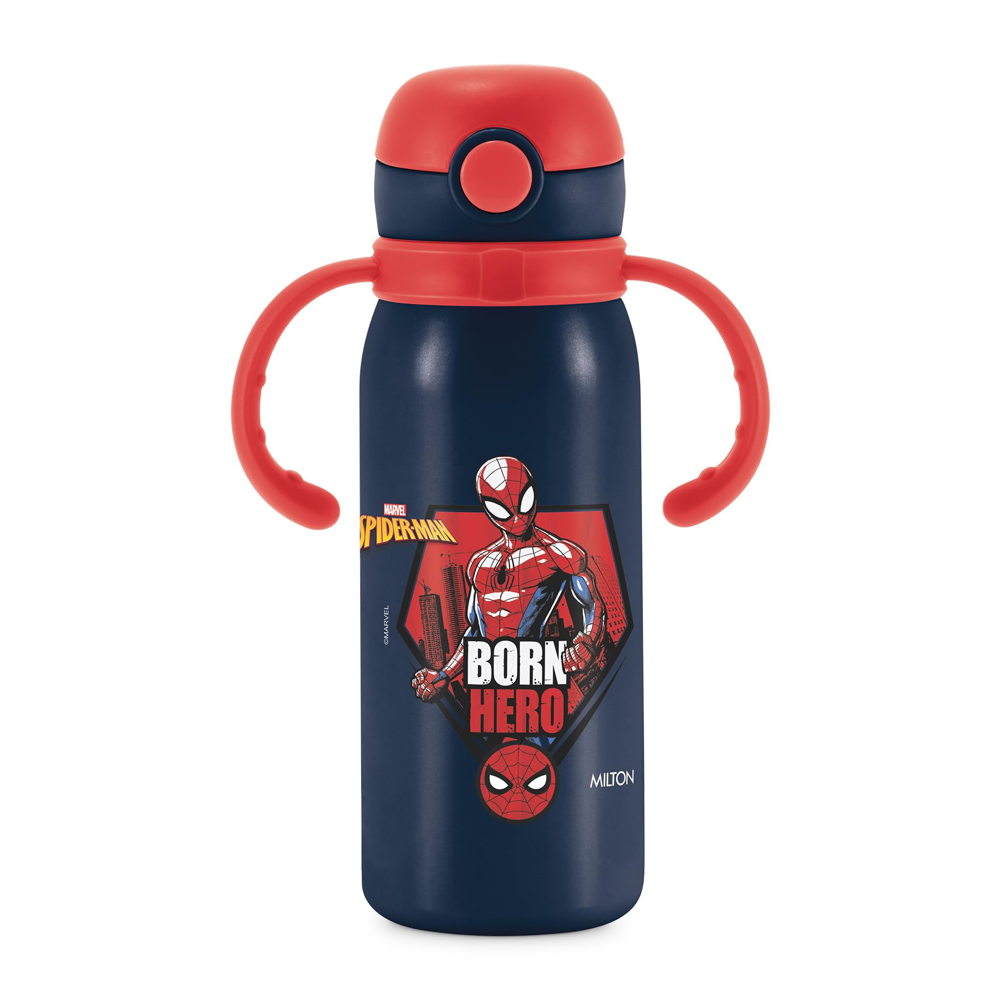 MILTON Marvel Fountain 650 ISI Certified Stainless Steel Water Bottle, Leak Proof, Rust Proof, Single walled,1 Yr Warranty, Ideal Sipper Water Bottle for School Kids Bottle, 625 ml, Shiny Blue