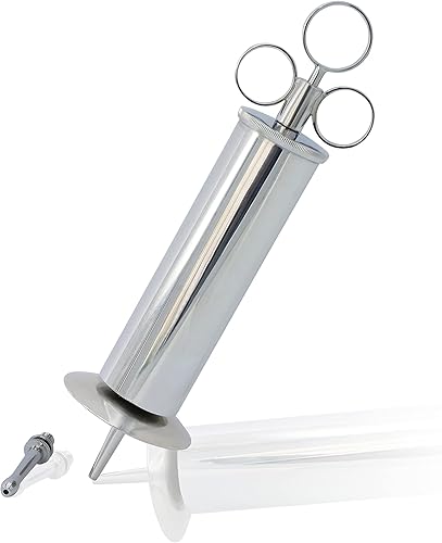 OdontoMed2011® Jeringa de eliminación de cera de oídos, 3 onzas, latón con acabado cromado, ideal para el hogar, EMT, bomberos, estudiantes, escuela