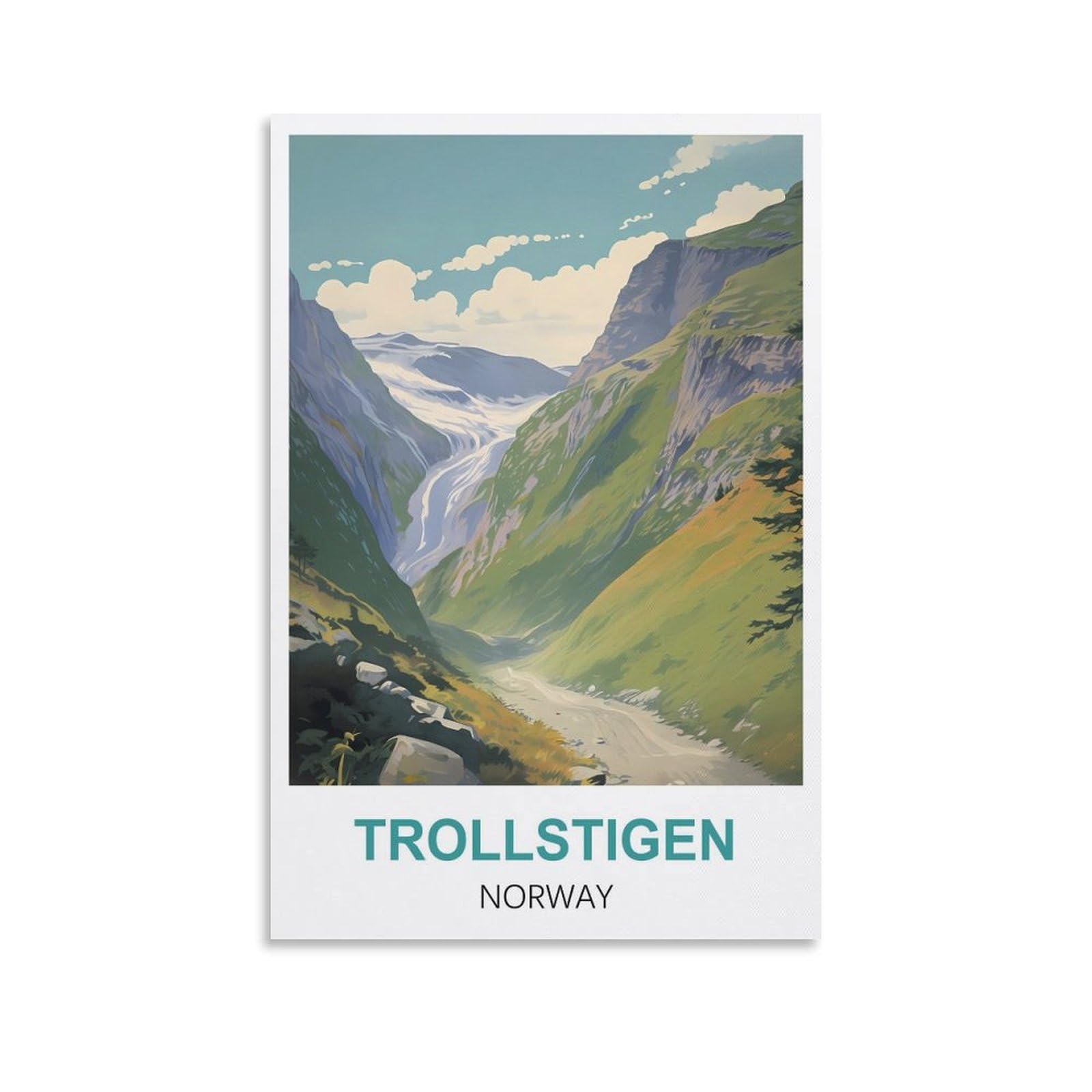 Nprzm A172 Vintage Metal Tin Sign Trollstigen Norway Tin Sign Metal Retro Art Wall Poster For Home Club Garden Decor 20X30cm
