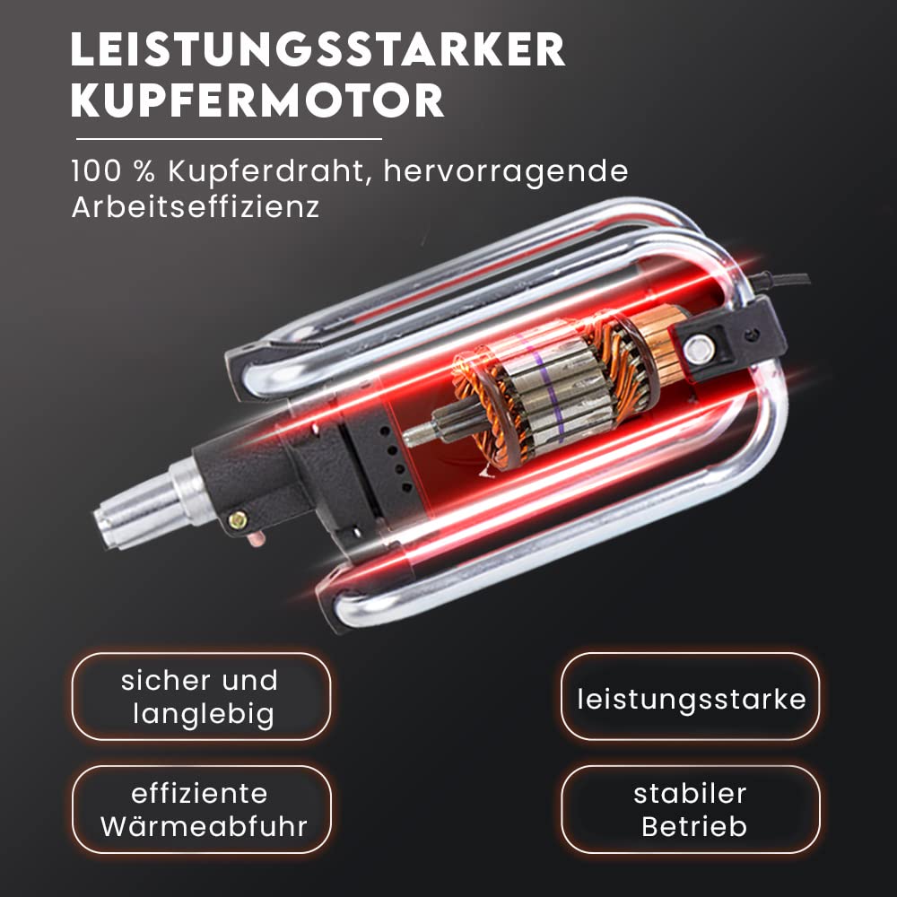 STREND PRO Betonrüttler Flaschenrüttler 2300 W | Innenrüttler | Rüttelflasche | Rüttelkopf 4 m Kabel Betonverdichter | Elektrisch | flexible Welle | Dauerbetrieb
