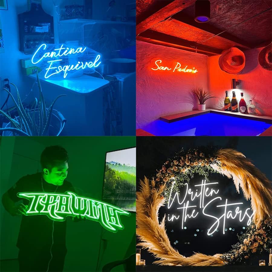 Miniatura 5 de Letreros de neón personalizados, letreros de luces LED de neón personalizables, para decoración de pared, boda, fiesta de cumpleaños, dormitorio,