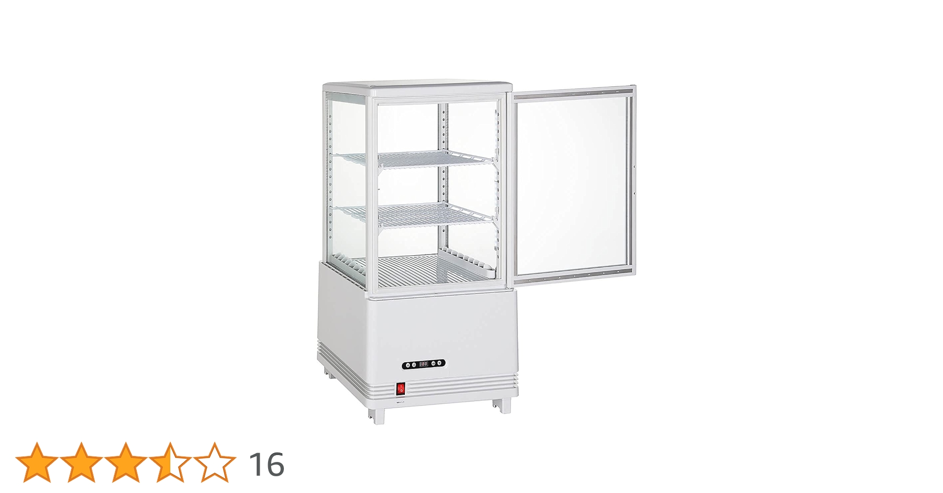 Amazon | Hijiru 4面ガラス冷蔵ショーケース60L／ホワイト【HJR