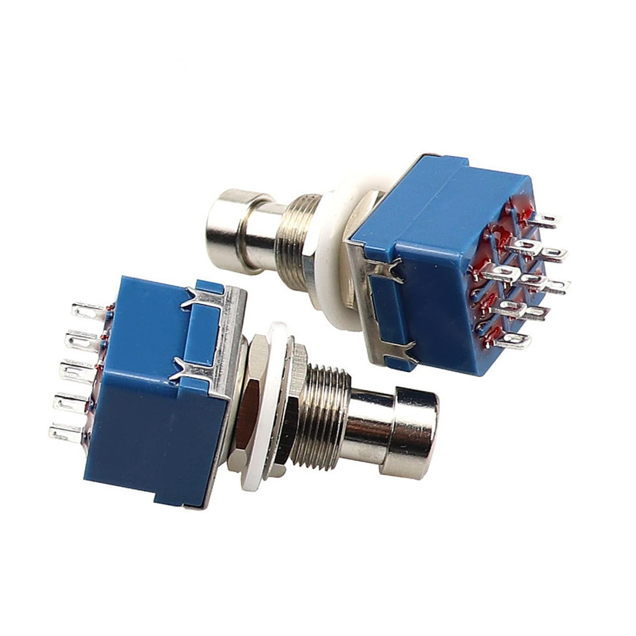 Pedal de Efectos de Guitarra Eléctrica Metal 9 Pines Azul 5 Piezas | True Bypass, Reemplazo de Piezas Viejas o Rotas, Control de Indicador LED