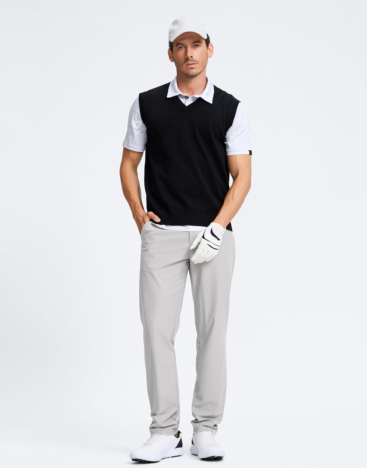 Pudolla Men's Golf Pants 30"/32"/34" Comfy Stretch Dress Work Pants Lightweight Quick Dry Casual Slacks Trousers with Pockets - Image 3