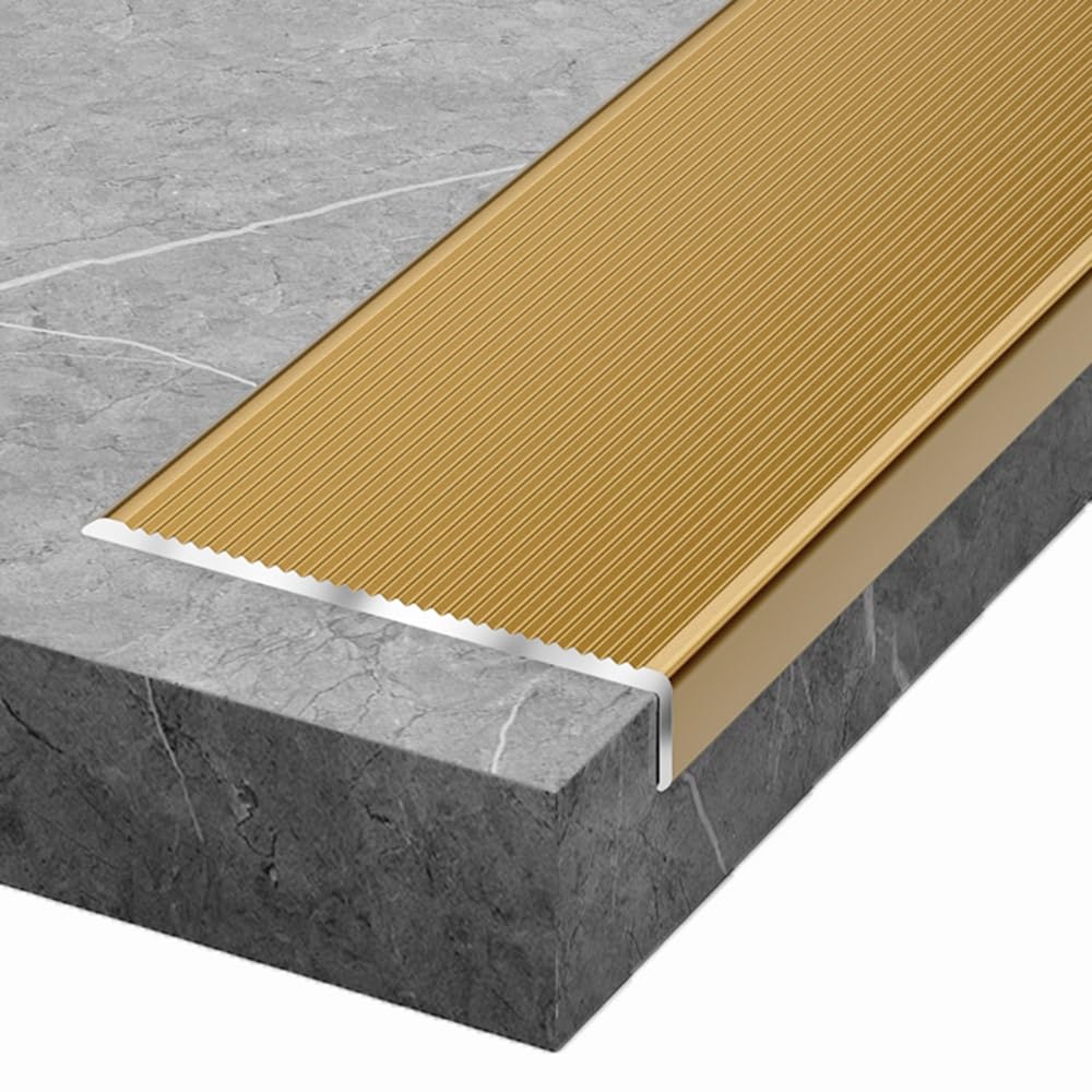 Anti-Slip Stair Nosing, 4in Wide, Stair Nose Molding L Shape Steps Edge Trim, Anti-Slip Step Strips