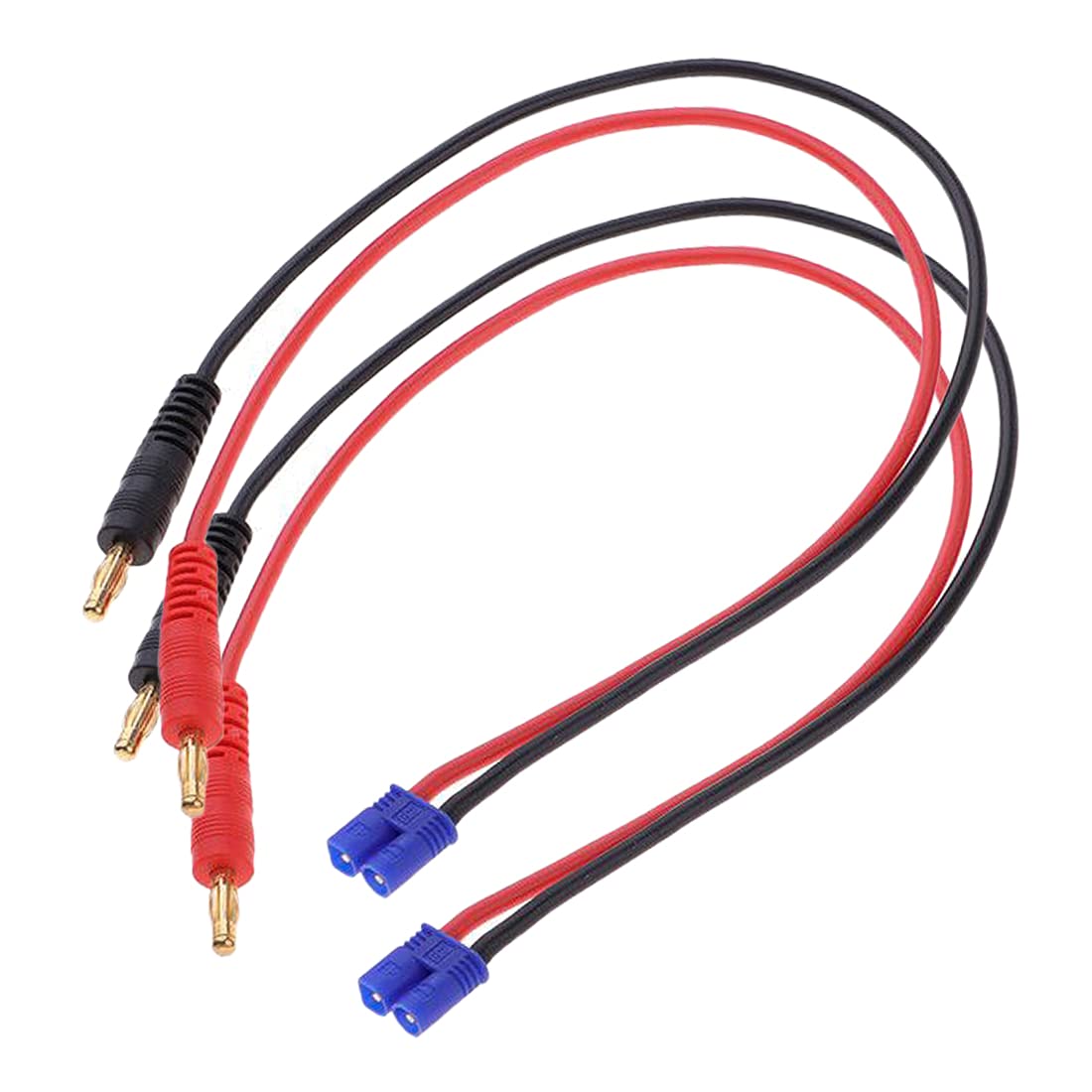 FLY RC Lipo Akku Premium Ladekabel mit EC2 Stecker Male Goldstecker auf 4mm Bananenstecker 16AWG Kabel
