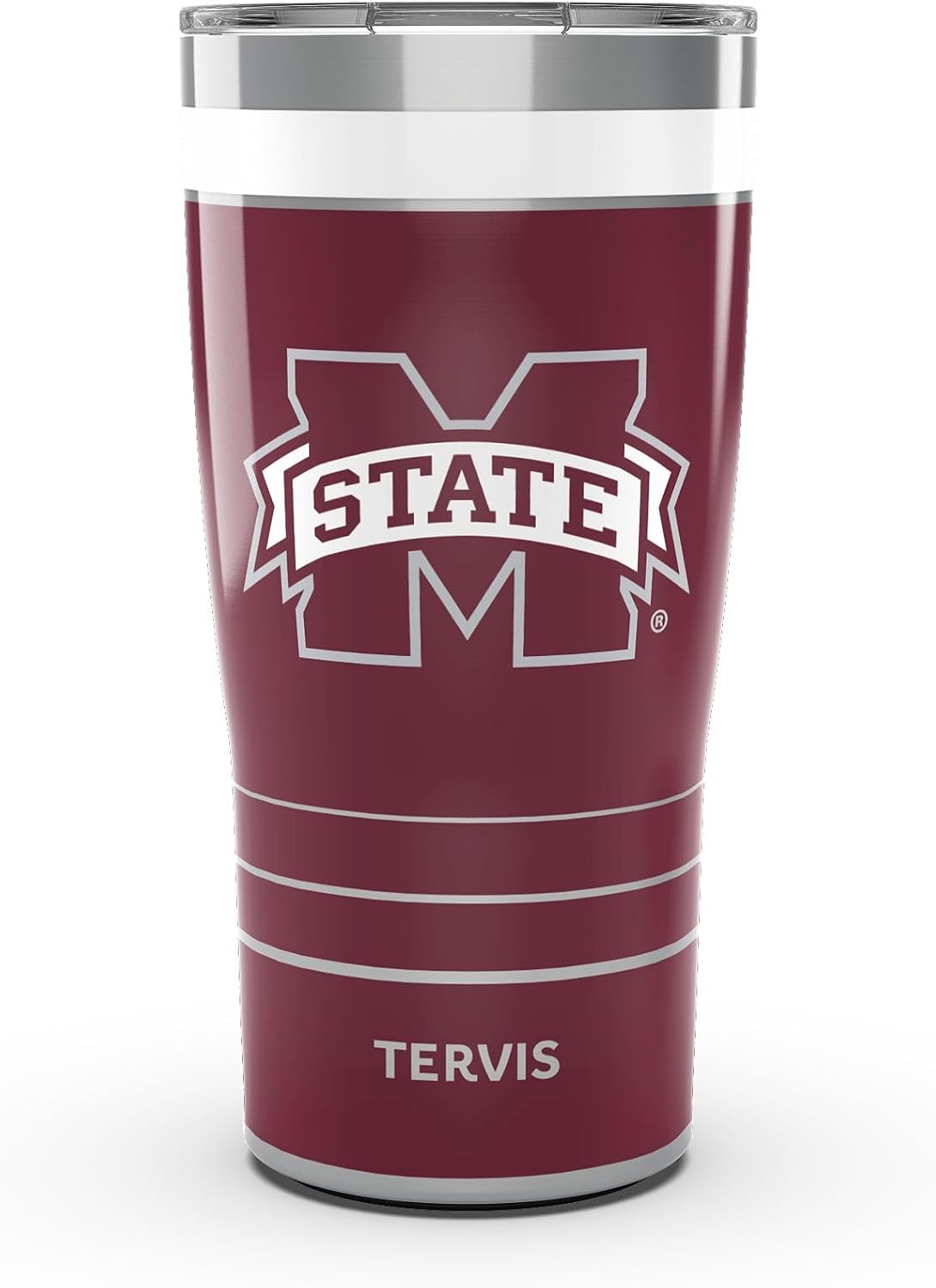 Tervis Traveler Mississippi State Bulldogs - MVP Triple Insulated Tumbler Travel Cup Keeps Drinks Cold & Hot, 20oz, Stainless Steel