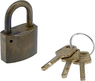 Locker Lock Antique Heavy Duty Cabinet Locks Bronze Padlock with Key Gym Locker Lock for Gate Fence Toolbox, 3cm
