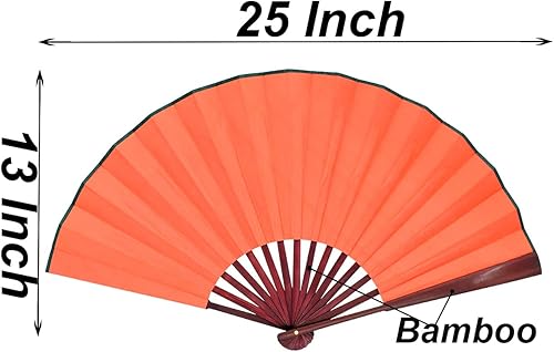 Miniatura 15 de Ventilador plegable chino Abanicos de mano blanca Abanico de bambú con artesanía tradicional china (blanco) Blanco,Ventilador negro,Abanico