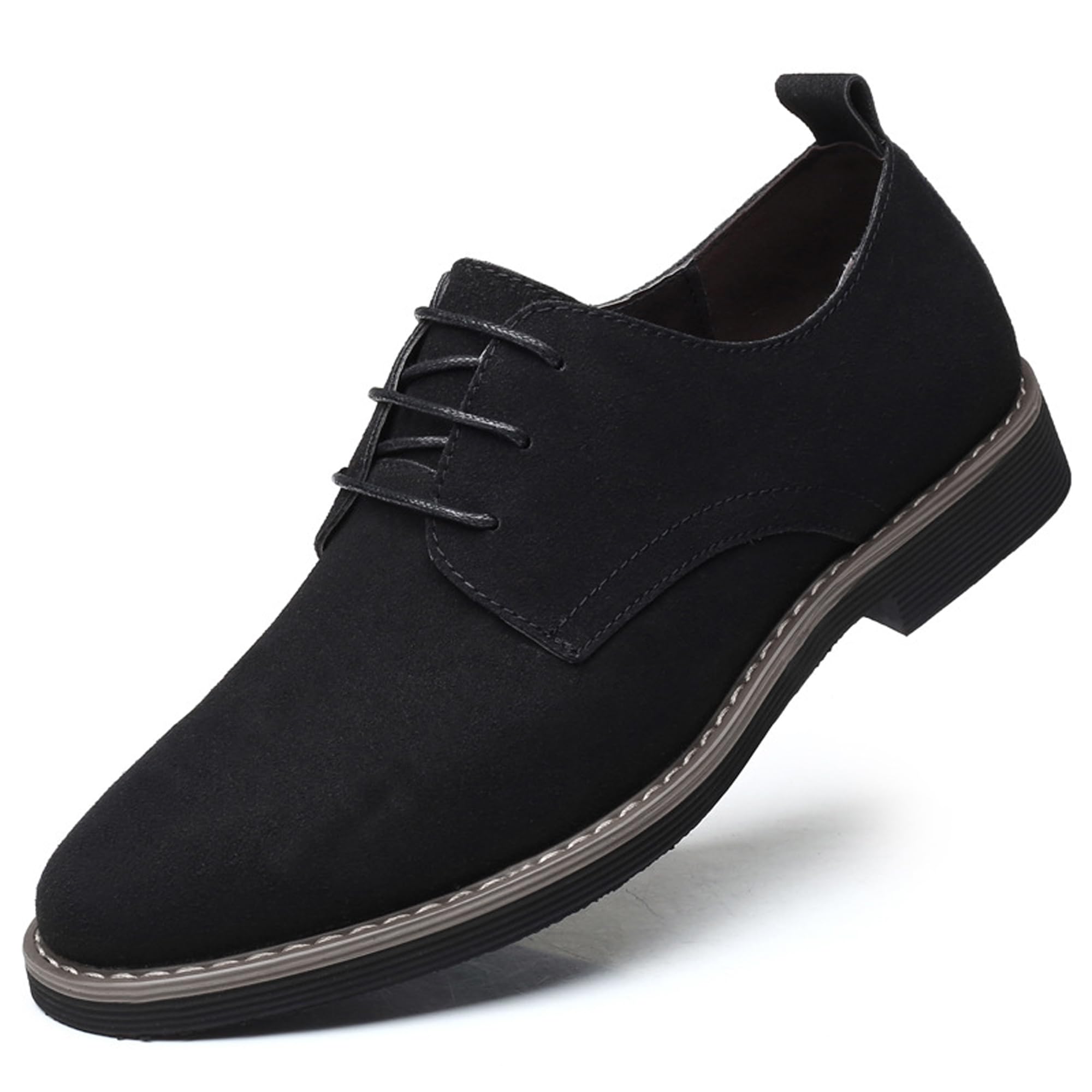 Mens Oxford Dress Shoes Classic Lace Up Casual Suede Leather Low-Top British Business Breathable Formal