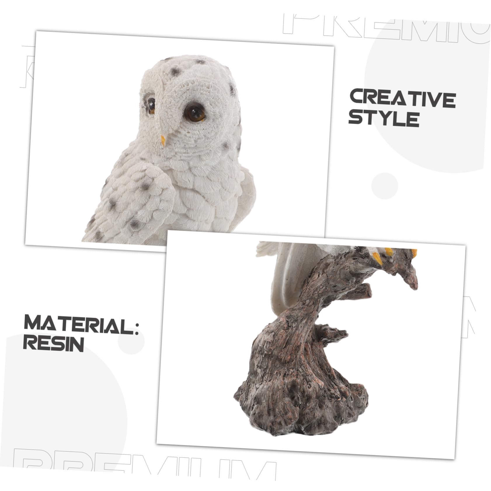2 Sztuki Realistyczna Rzeźba Sowy z Detalami Dekoracja Ogrodowa i Podwórkowa Model Ptaka Do Nauki i Ozdoba Domu Naturalna Figurka Do Przestrzeni Zewnętrznej