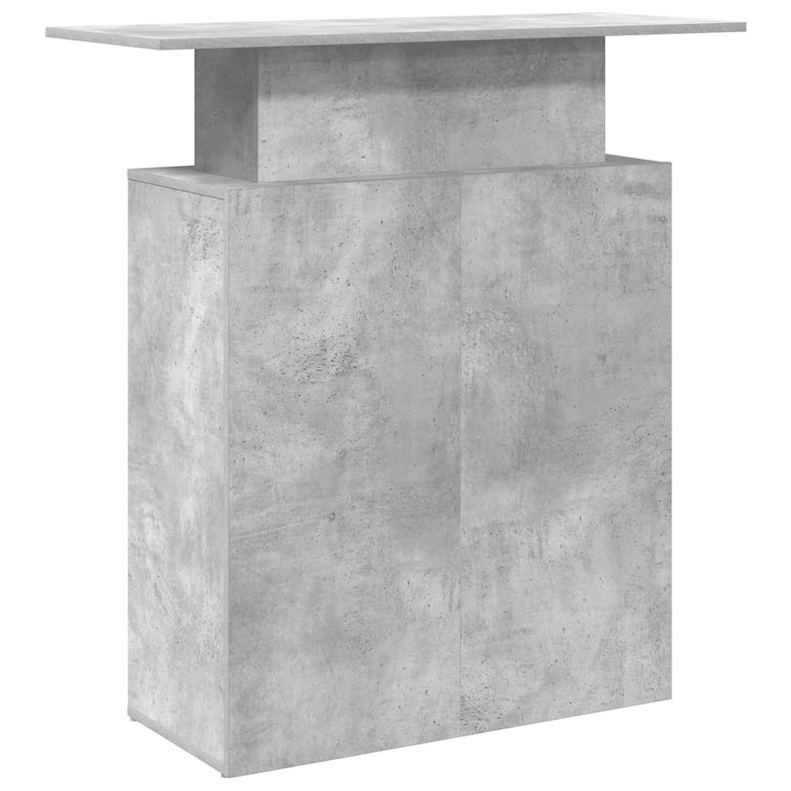 Gecheer Bancone Reception Grigio Cemento, Funzionale con Piano Integrato e Spazio di Archiviazione, 100x40x104 cm, Truciolato, per Uffici Aziendali Hotel Cliniche e Saloni di Bellezza