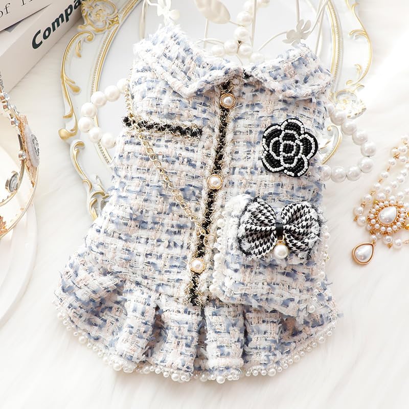 Azadogprincessdressesforsmalldogslolitaclothestweedcostumewhitepetgirlcutecoatoutfitsfallcostumeslblue  Urban Country Home Decor Aza dog princess dresses for small dogs lolita clothes tweed costume white pet girl cute coat outfits fall costumes lblue  urban country home decor