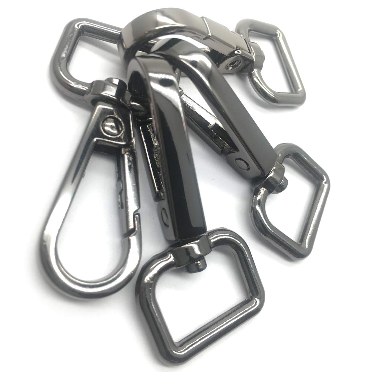 ZLYY 4PCS Premium Metal Lobster Claw Clasps and 5/8 Inch D Rings for Lanyard,Sewing Projects,Crafting and DIY Lanyard Making-360° Swivel Trigger Snap Hooks(Black Tone) 2