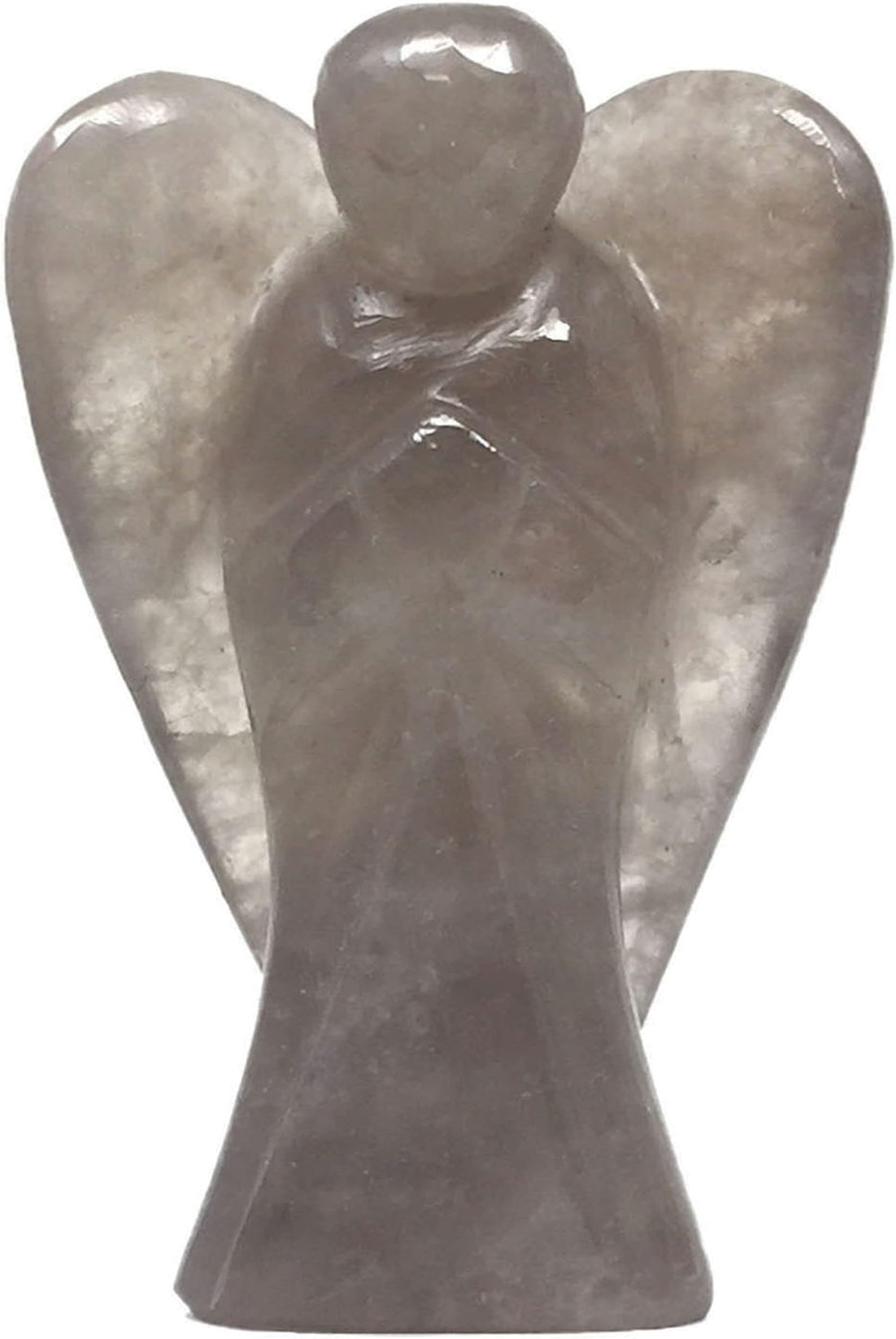 Smoky Quartz 2 Inch Hand-Carved Guardian Angel Natural Gemstone Healing Figurine