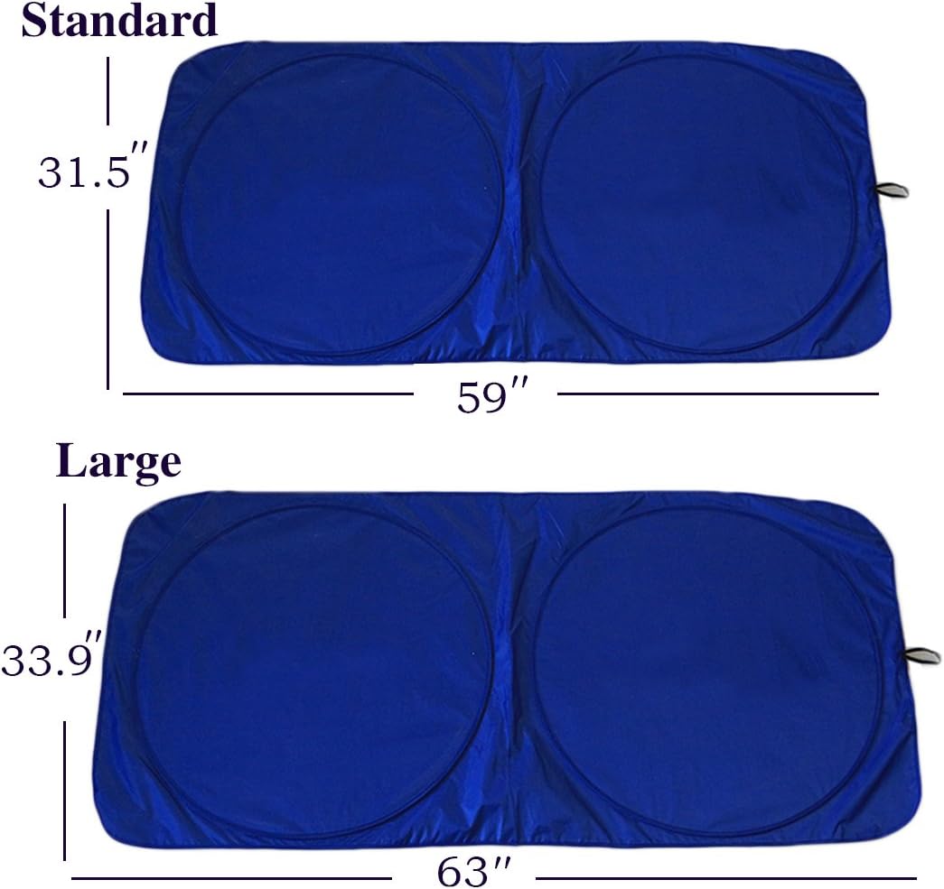 RELANSON Jumbo Sun Shade for Car Windshield Keeps Vehicle Cool-UV Ray Protector Sunshade(Standard/59" x 31.5")