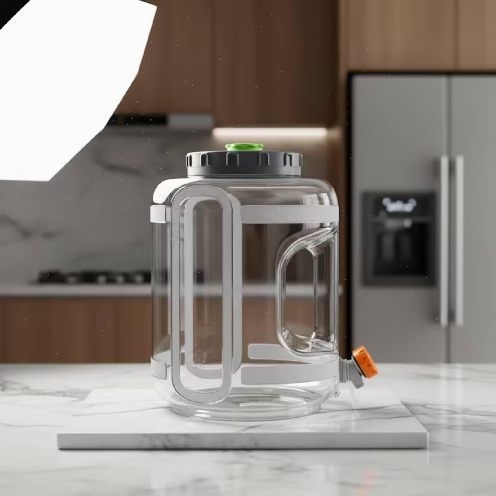 Gralara Bonbonne D'eau avec Robinet Alimentaire Réservoir D'eau avec Couvercle à Vis Robuste Bonbonne Poignée pour Cuisine, 7.5L