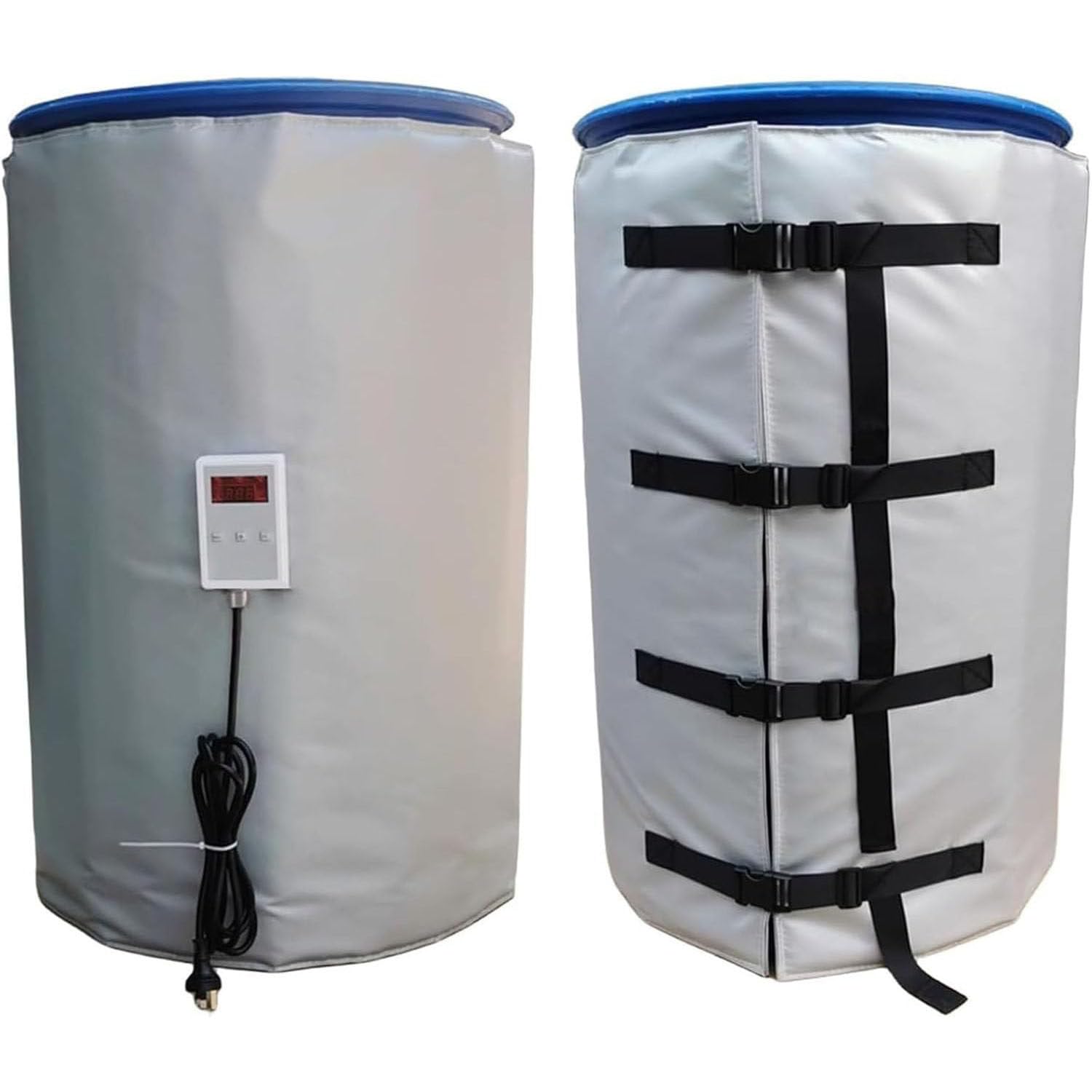 Manta calefactora para Tambor IBC, Manta térmica para Tambor de Aceite de 200L, Temperatura Ajustable 0~150 ℃, Materiales aislantes Impermeables A