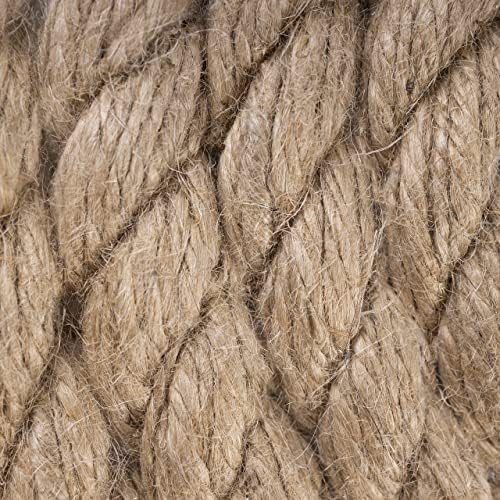 Creative Deco Thick Heavy Duty Jute Rope Natural Brown | 5m x 30mm | Twisted Hemp Rope | Perfect Twine Decking Rope Cord for Cat, Arts & Crafts, Garden, Hammock, Swing, DIY | Strong & Durable String
