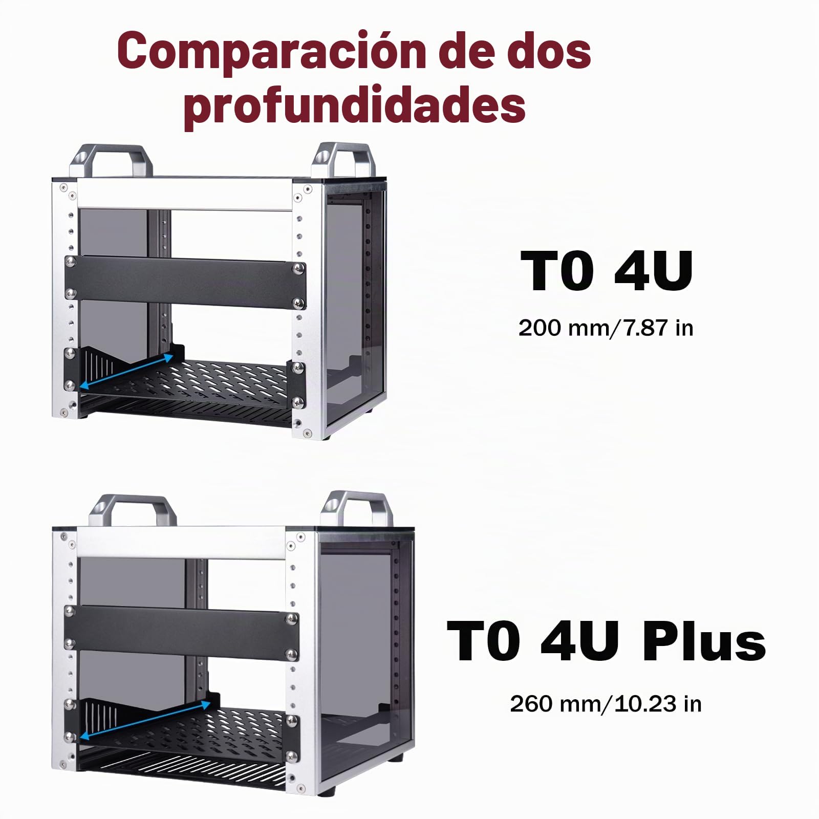 GeeekPi DeskPi RackMate T0 Plus - Armario para servidores (4U, 10 Pulgadas, 260 mm de Profundidad, con Estante y Placa ciega, para NAS, AV y Redes (Plata)