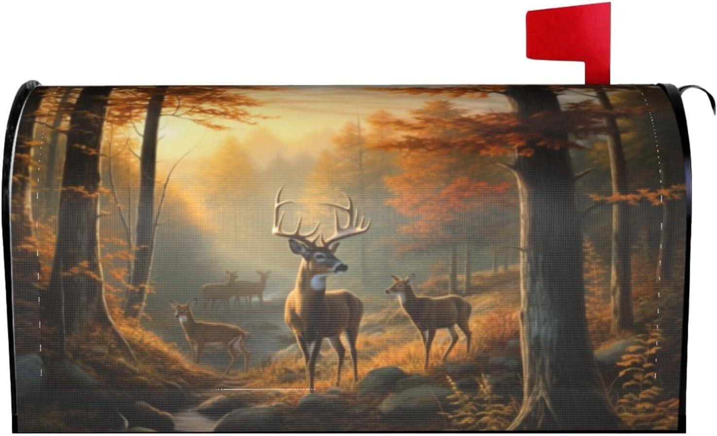 Foruidea Autumn Nature Wildlife Animal Deers Mailbox Covers Magnetic Mailbox Wraps Post Letter Box Cover Standard Oversize 21 X 18 MailWrap Garden Home Decor