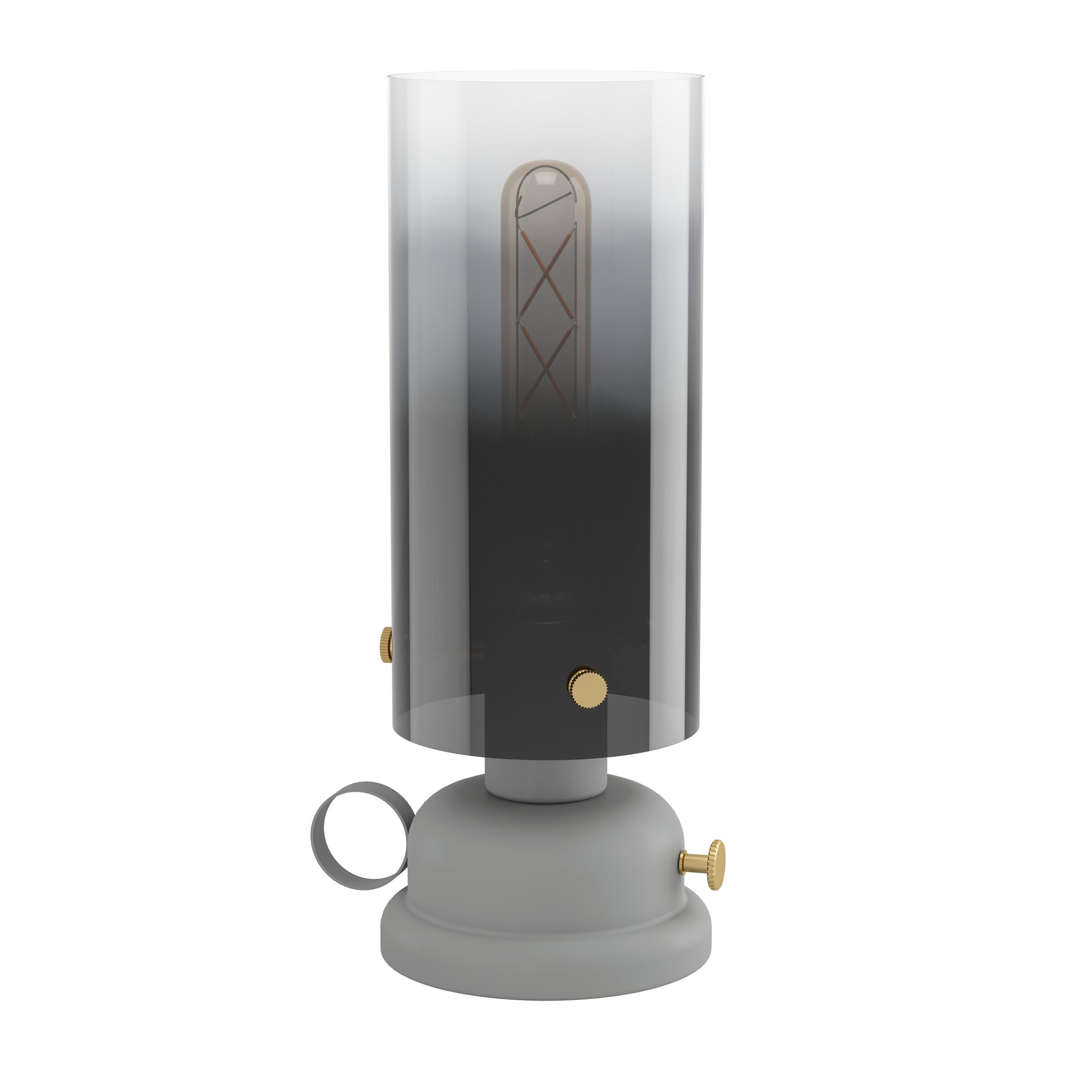 Eglo LED Table Lamp Gargrave, Light in Oil Design, Living Room Made of Metal Grey and Brass with Smoke Glass, Bedside E27 Socket
