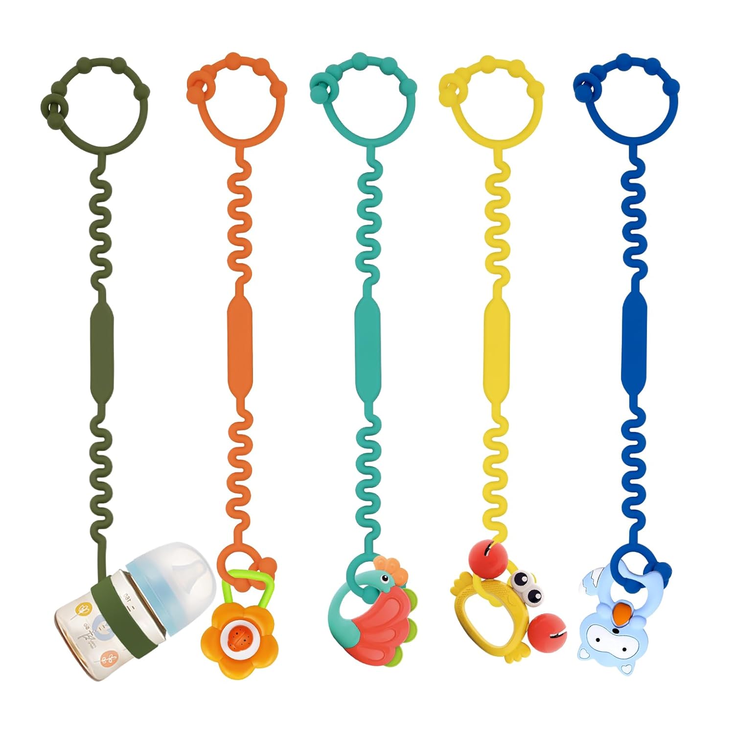 Toy Straps for Baby, Pacifier Holder Clip with self
