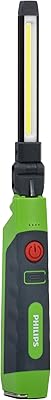 Philips Xperion 3000 Slim Rechargeable LED Work Light, 500 Lumen Professional Handheld Flashlight with Magnetic Base and Hanger Hook for Mechanics