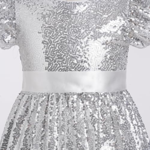 IDOPIP Flower Girl Sequin Ruffle Tutu Dress for Kids Wedding Pageant Party Formal Gown Princess Birthday Communion Dresses3