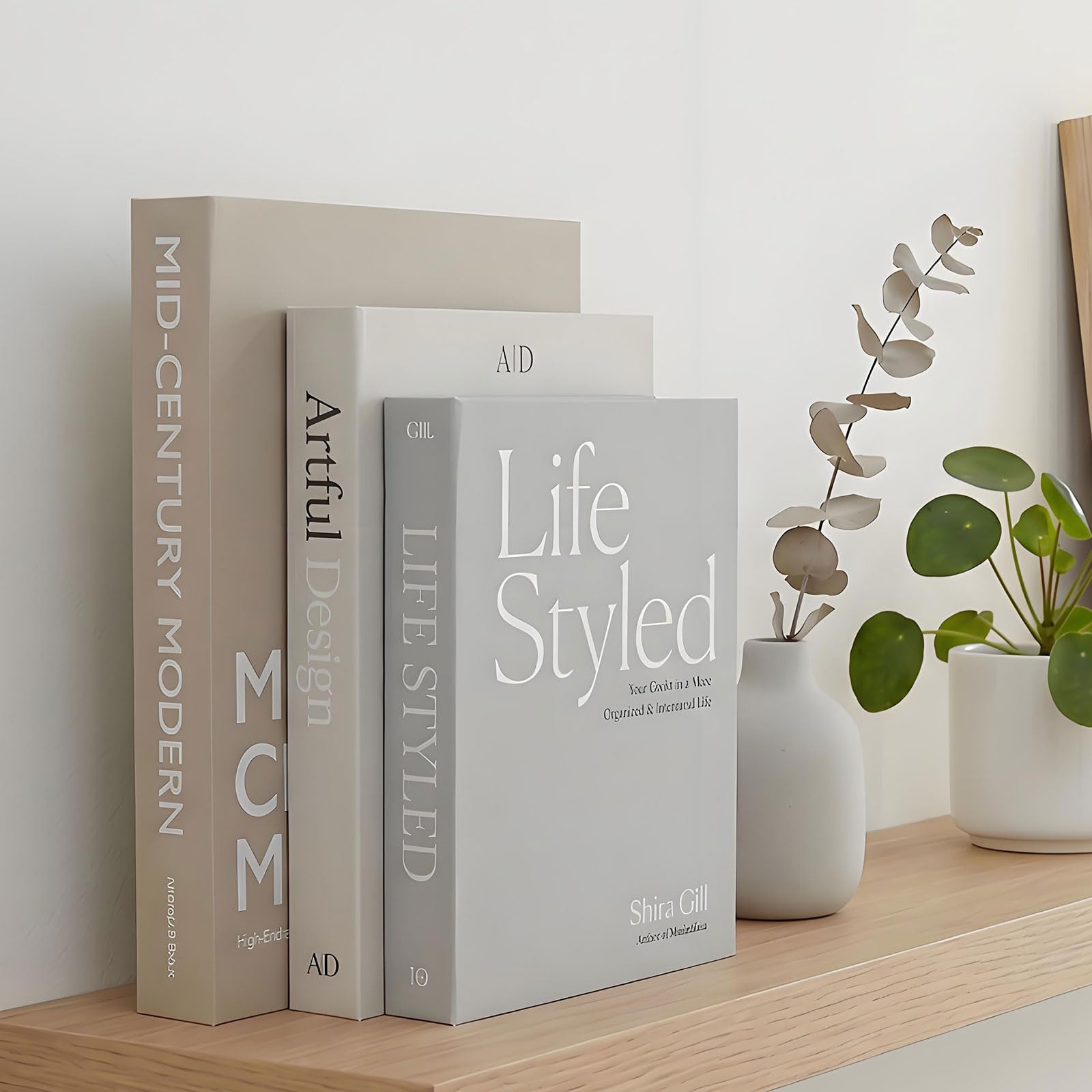 Decorative Books for Home Decor - Modern Coffee Table Books for Display - Minimalist Aesthetic Faux Books for Shelf, Mantle & Living Room