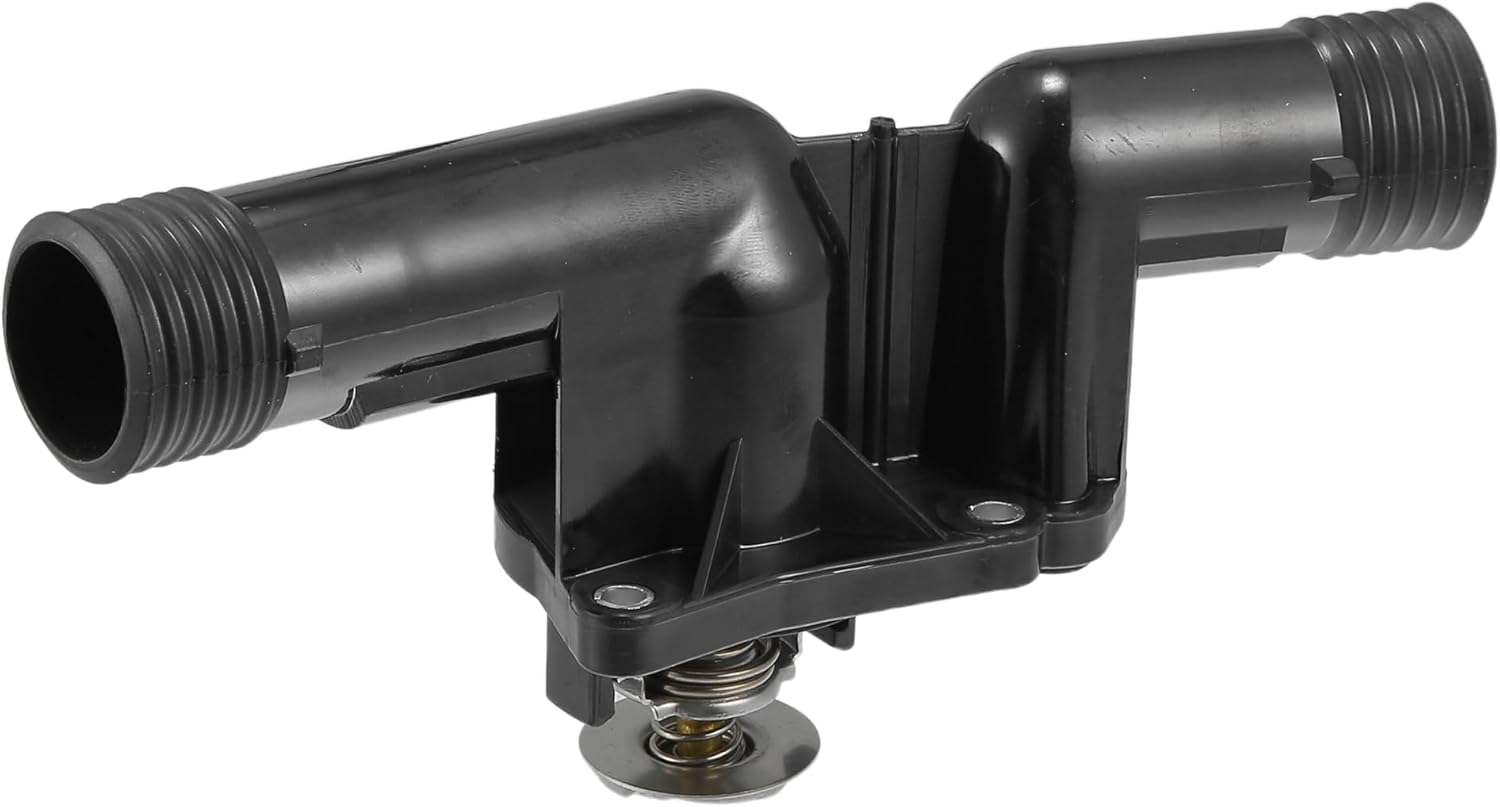 Motoforti Water Outlet Thermostat, Engine Coolant Thermostat Housing Assembly, for BMW 318i 1996-1999, Metal Plastic, No.11531743017, Black
