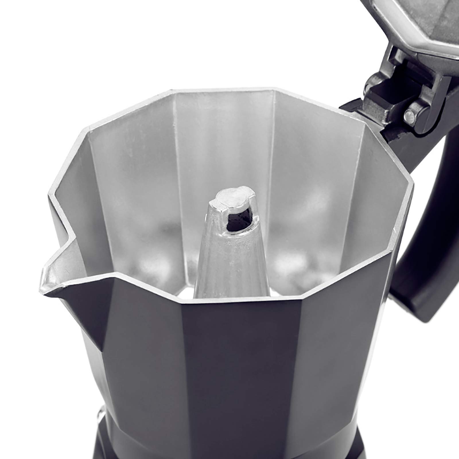 Elektrische Kaffeemaschine Espressokocher Induktion Geeignet Aluminium Mokkakanne Espressokanne Espresso Maker Set Inkl Untersetzer Schwarz