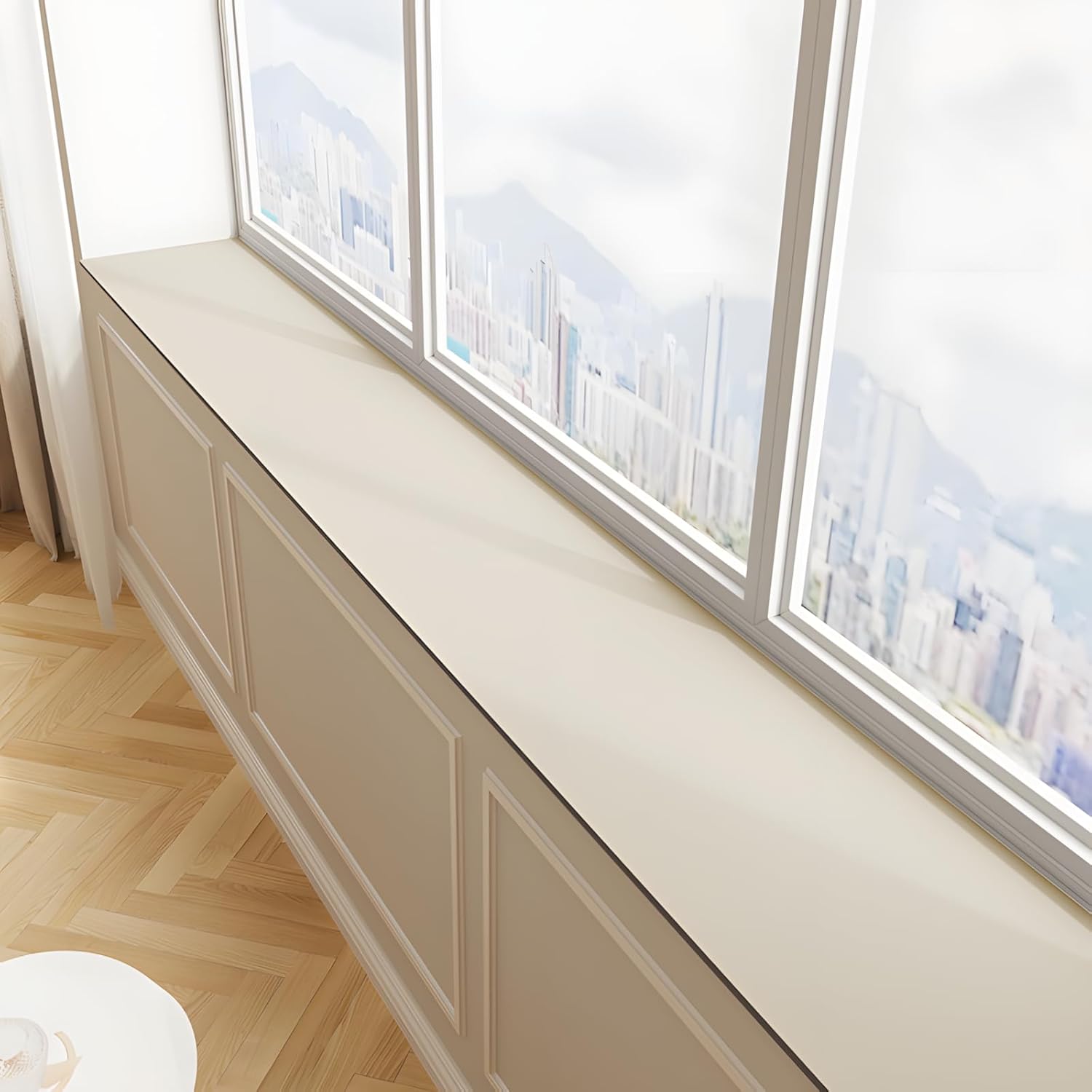 Window Sill Mat,Narrow Adjustable Pad,Diatomaceous Earth Mats-Dustproof, Absorbent&Waterproof Protector for Bay Windows and Balconies,Customizable Cut-to-Size Sill Mat (Camellia White, 11.8 * 78.8in)