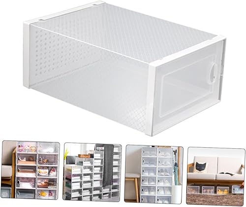 Miniatura 6 de Zerodeko Clamshell Organizador de zapatos apilable transparente contenedor de almacenamiento de zapatos fácil para la entrada y armario del hogar y