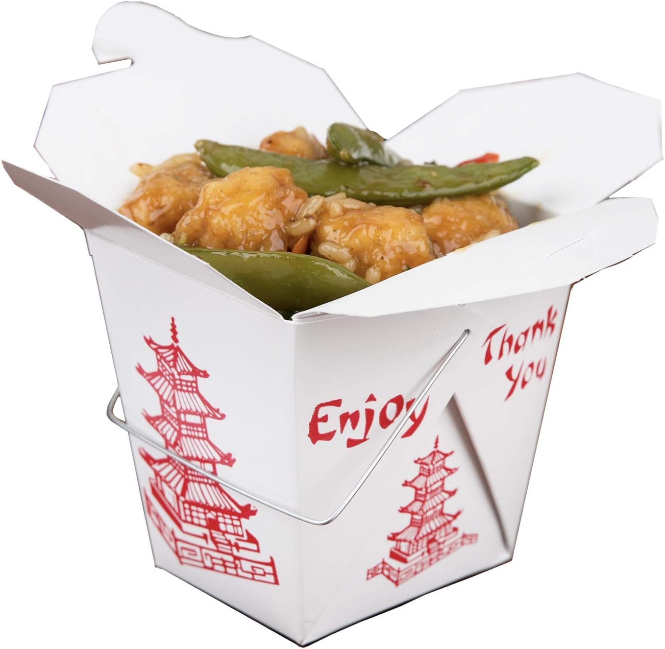 25 Pack Chinese take Out Box 16-OZ Bio Noodle Take Out Food Container: Perfect for Takeout Restaurants -White - Disposable and Recyclable (25)