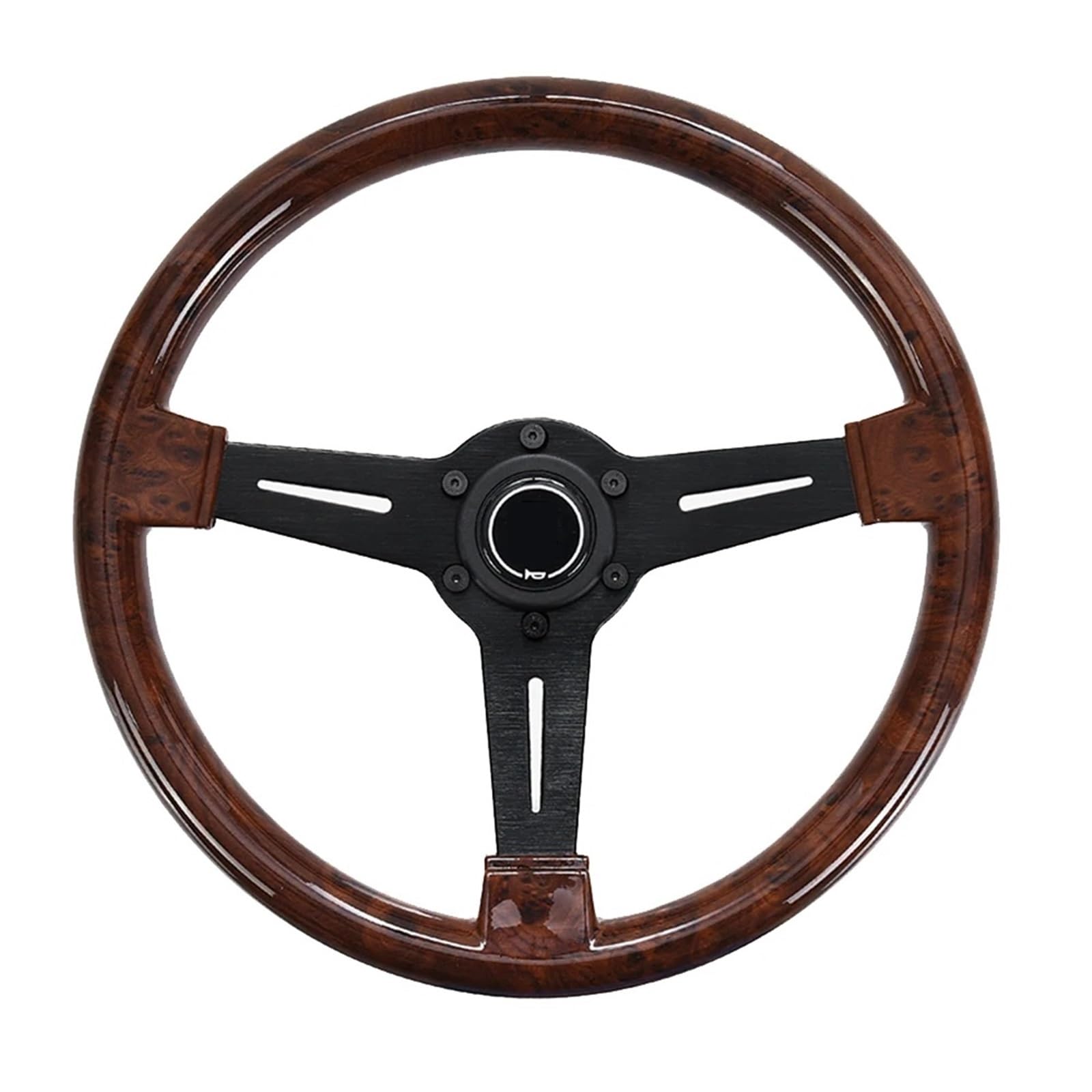 Universal Rennlenkrad 14 Zoll Holzmaserung Racing Lenkrad 350mm Retro Tiefe Mais Driften Sport Lenkräder Universal(A)