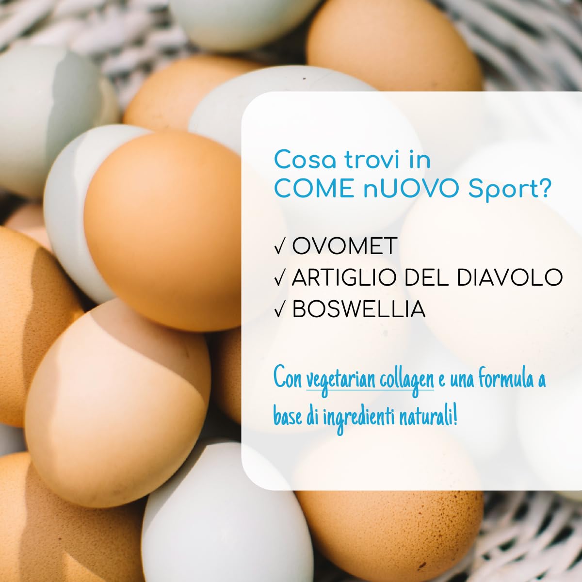 MONTENATURA® COME NUOVO SPORT Integratore Articolare Potente (30 Giorni) per Sportivi. Con OVOMET (Collagene, Acido Ialuronico), Boswellia e Artiglio del Diavolo. Antinfiammatorio, Senza Glutine.