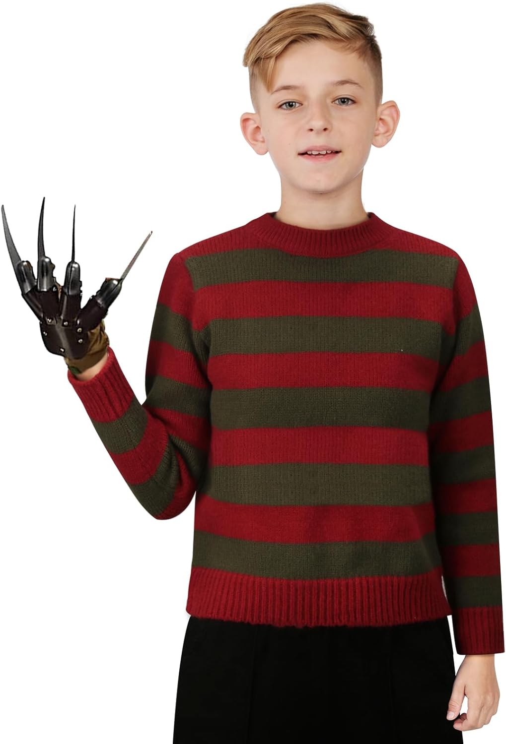 Kids Unisex Freddy Sweater Nightmare On Elm St Long Sleeve Striped Knitted Jumper Sweater Halloween Costume
