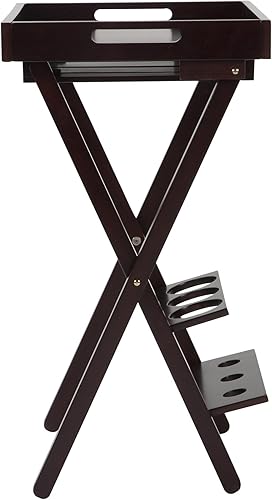 Miniatura 7 de COSCO Vinotero plegable de madera con bandeja extraíble, espresso