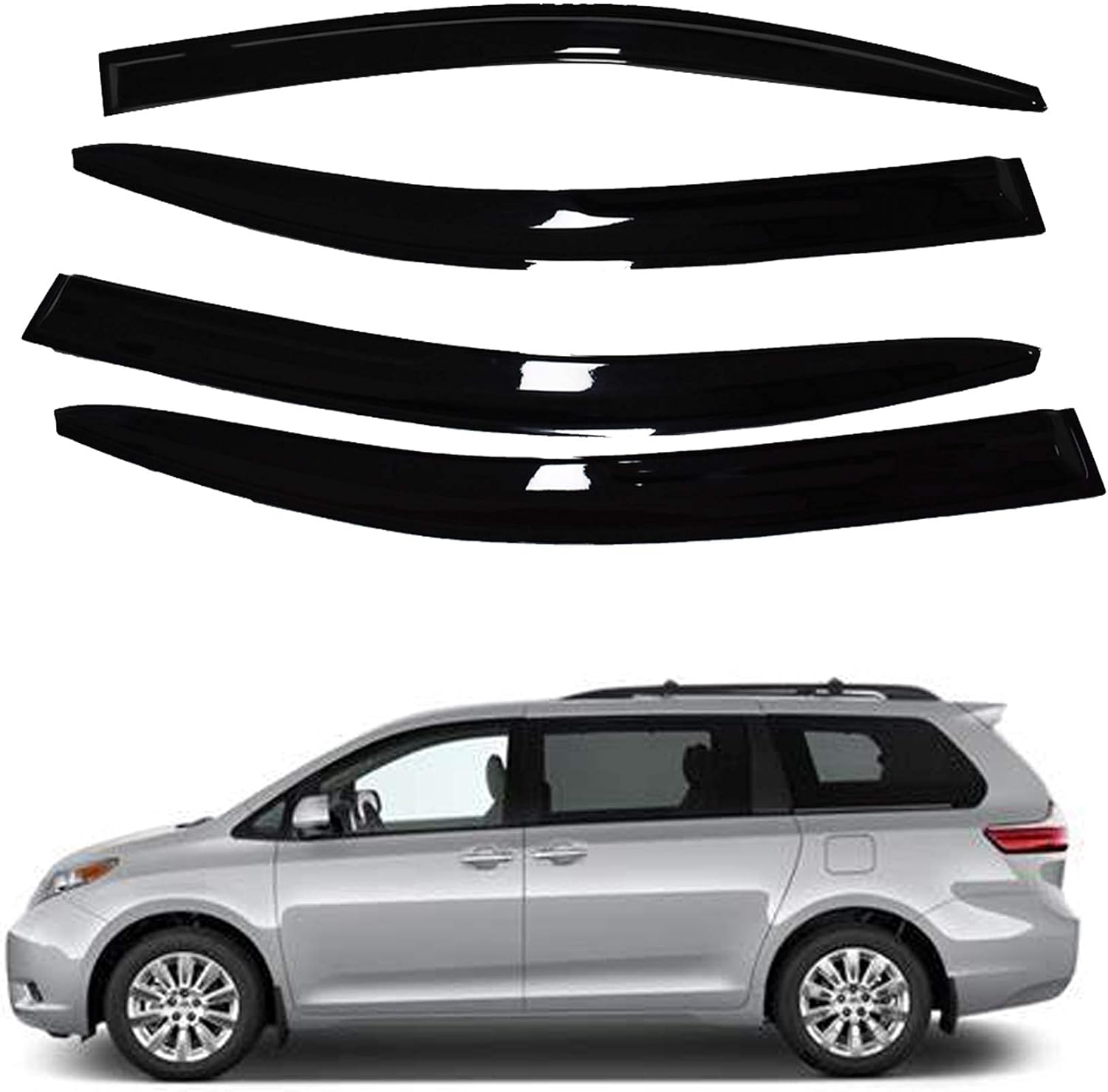 munirater Side Window Vent Visor Rain Guard Deflector Replacement for 2011-2019 Sienna