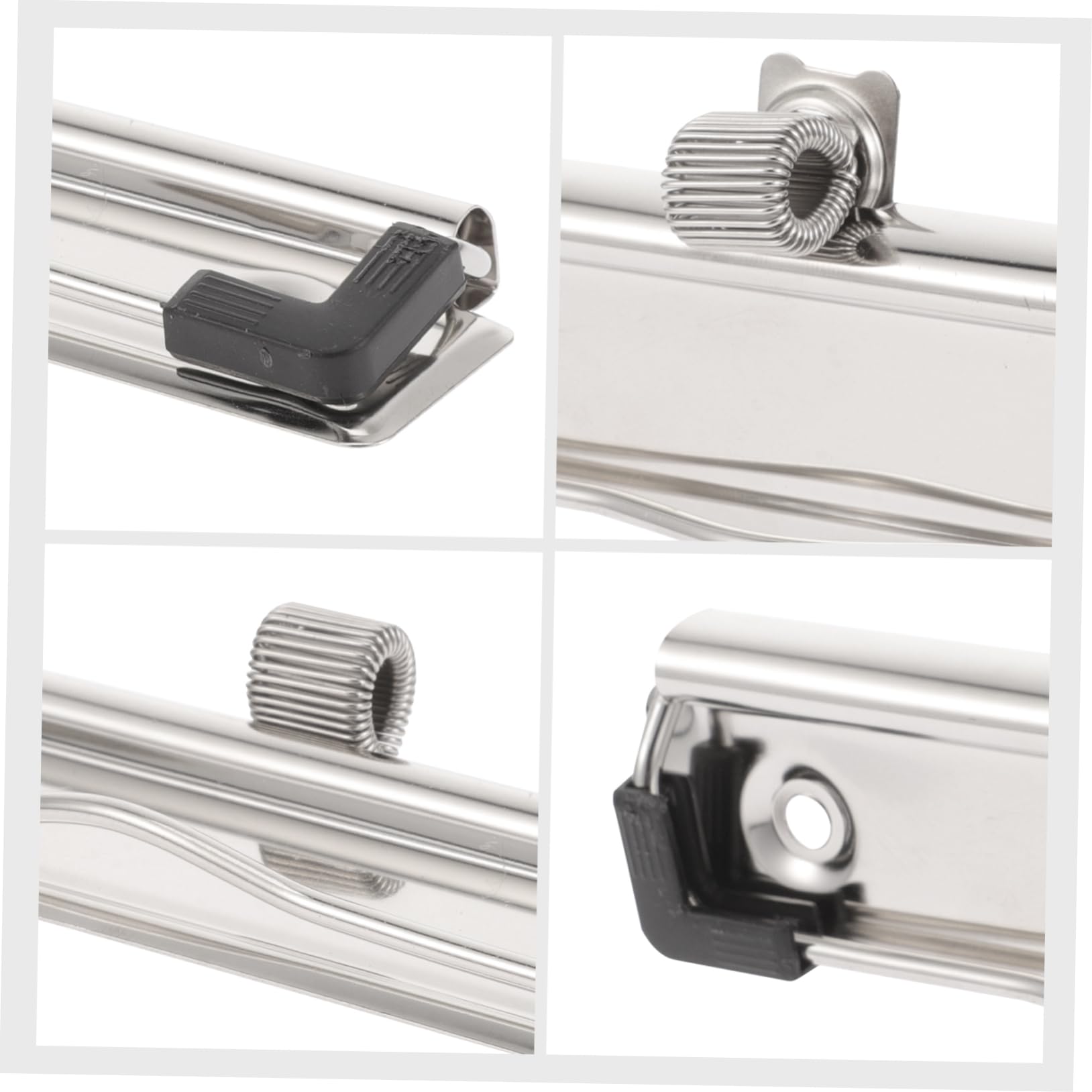 E-outstanding 5PCS Metal Clipboard Clips - 12cm Document Holders With Rubber Feet For Office & School