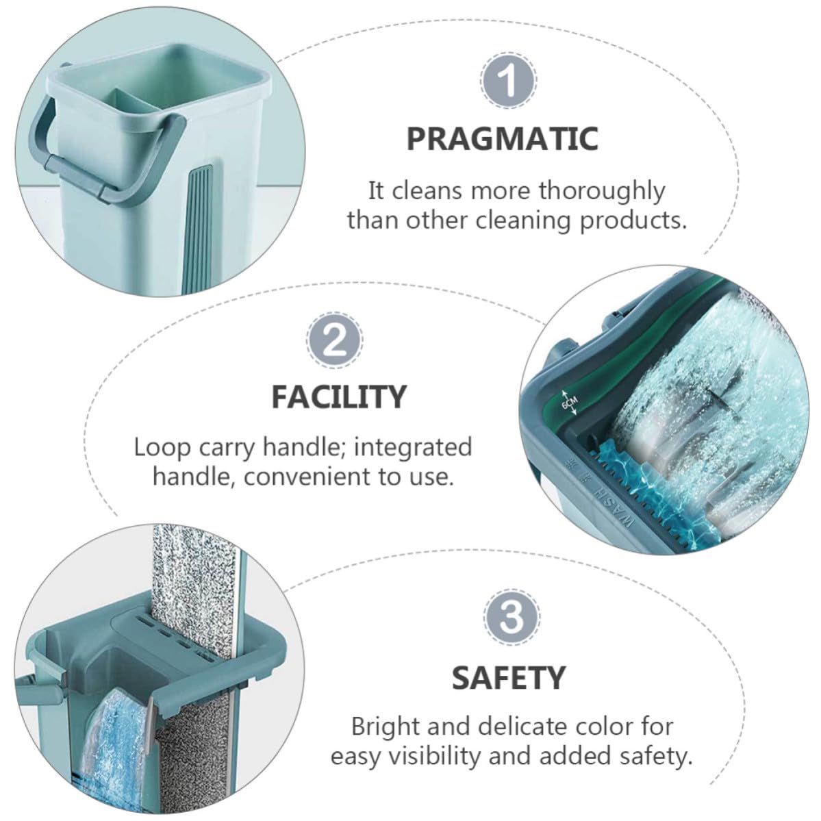 Mini Trapeador de Microfibra sin Lavado Mango de Acero Inoxidable y Diseño Verde para Limpieza Hogar y Conveniente