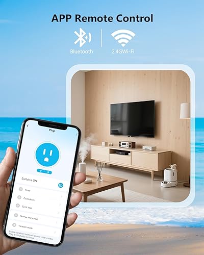 Miniatura 6 de DAYBETTER Enchufe inteligente de 15 A1800 W, enchufes inteligentes compatibles con Alexa y Google Home, enchufes inteligentes WiFi Bluetooth Alexa